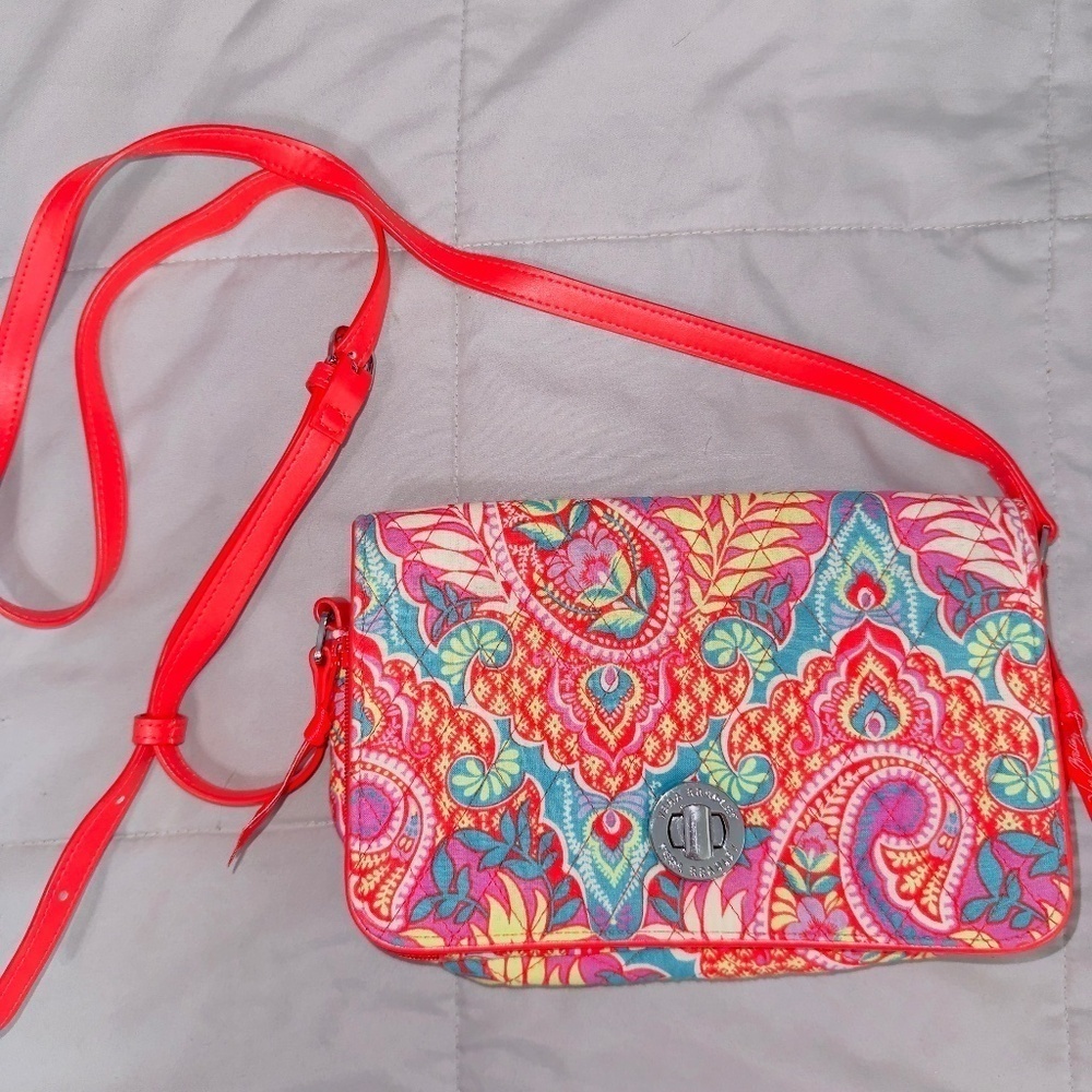 Vera Bradley Floral Print Quilted Wallet Crossbody Purse